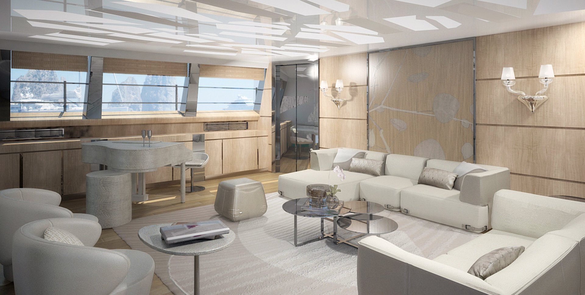 Lounge for a sailing boat by Borella Art Design