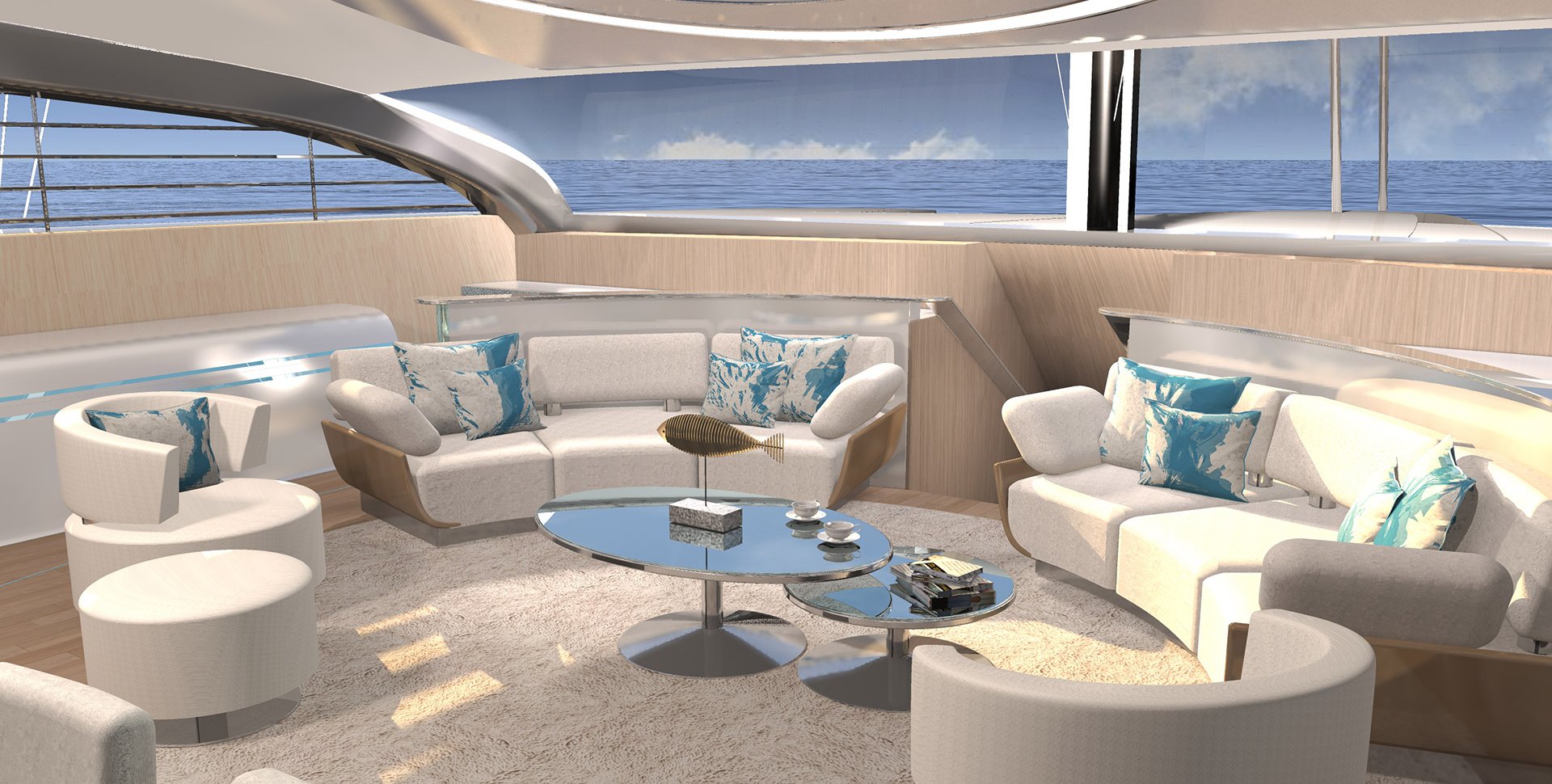 Lounge for the Trimaran SL80 by Borella Art Design